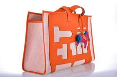 LIMITED EDITION HERMES PETIT H SKELETON TOILE & LEATHER TOTE BAG JaneFinds