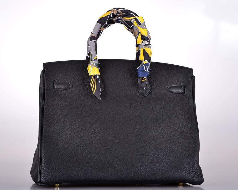 HERMES BIRKIN BAG 35cm BLACK WITH GOLD HARDWARE JaneFinds In New Condition In NYC Tri-State/Miami, NY