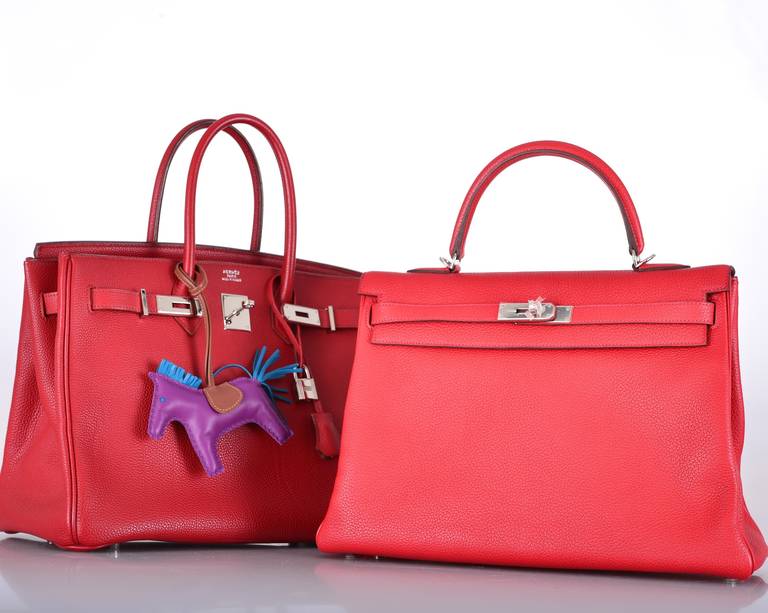 Women's PRE-LOVED HERMES BIRKIN BAG 35cm ROUGE GARANCE RED FABULOSITY TOGO