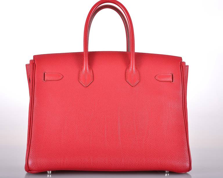 PRE-LOVED HERMES BIRKIN BAG 35cm ROUGE GARANCE RED FABULOSITY TOGO 3