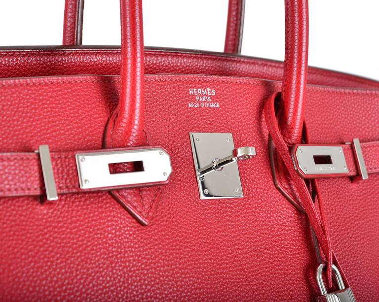 PRE-LOVED HERMES BIRKIN BAG 35cm ROUGE GARANCE RED FABULOSITY TOGO 5