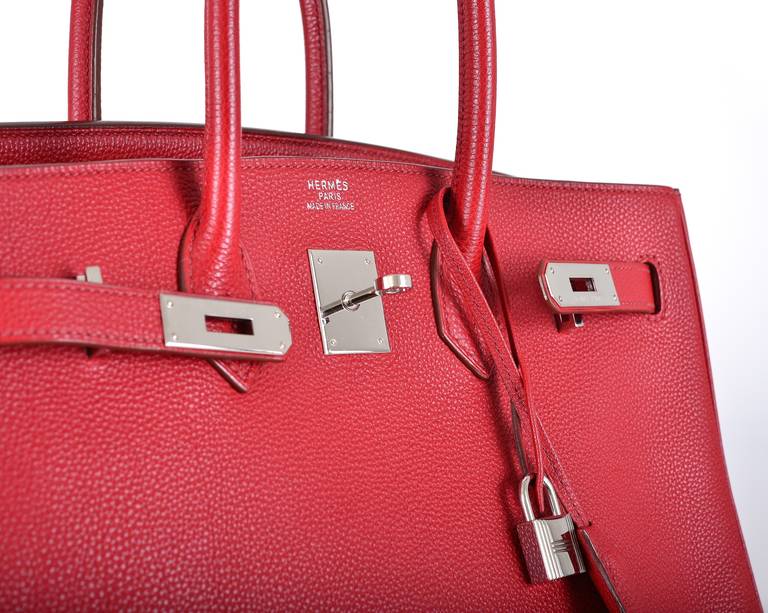 PRE-LOVED HERMES BIRKIN BAG 35cm ROUGE GARANCE RED FABULOSITY TOGO 6