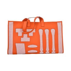 LIMITED EDITION HERMES PETIT H SKELETON TOILE & LEATHER TOTE BAG JaneFinds