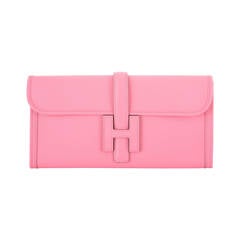 HERMES JIGE ELAN 29CM ROSE CONFETTI STUNNING CLUTCH JaneFinds