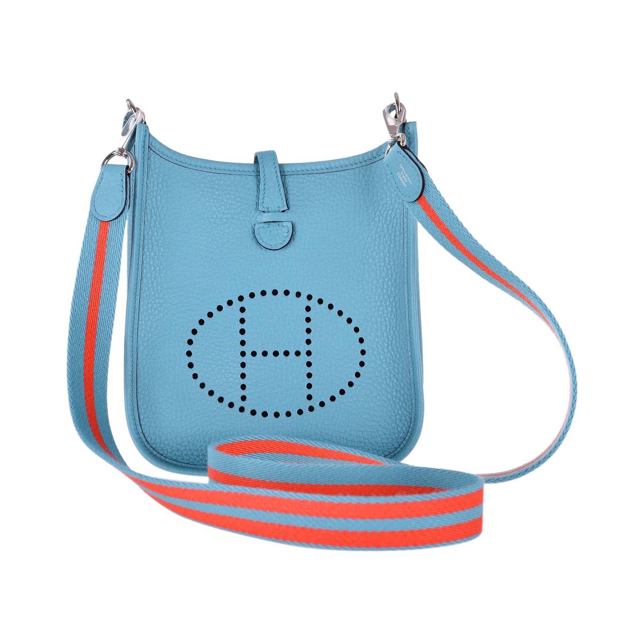 HERMES EVELYNE TPM MINI BLUE SAINT CYR WITH AMAZONE STRAP ...  