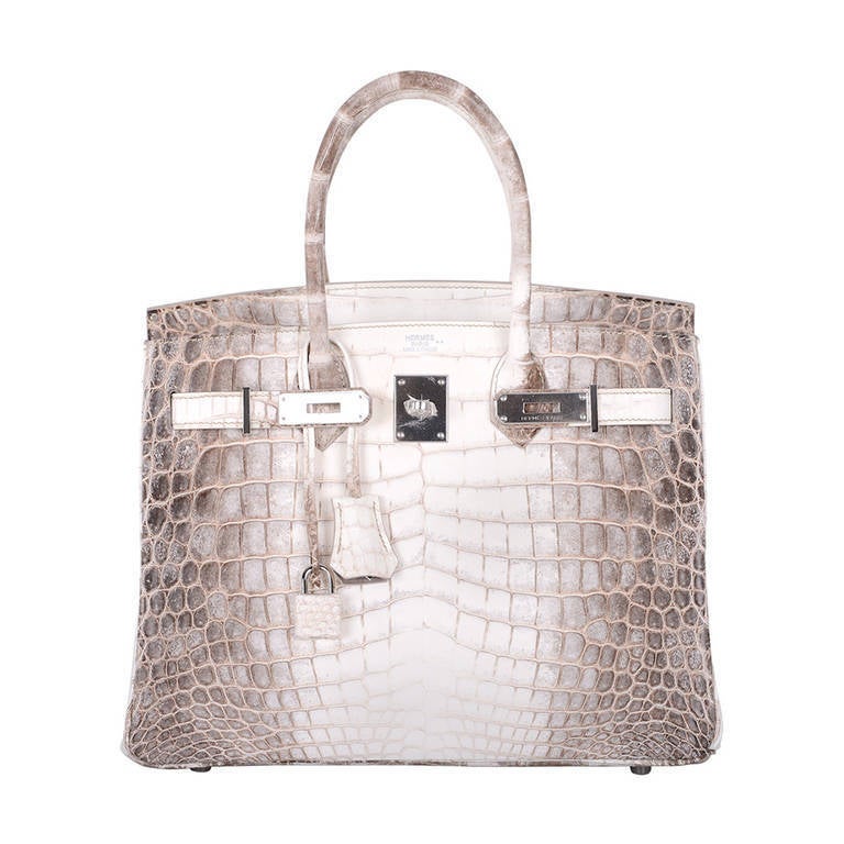 HERMES BIRKIN BAG 30cm HIMALAYAN WHITE CROCODILE JaneFinds