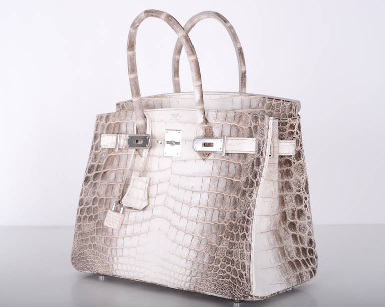 HERMES BIRKIN BAG 25cm HIMALAYAN WHITE NILO CROCODILE at 1stdibs  