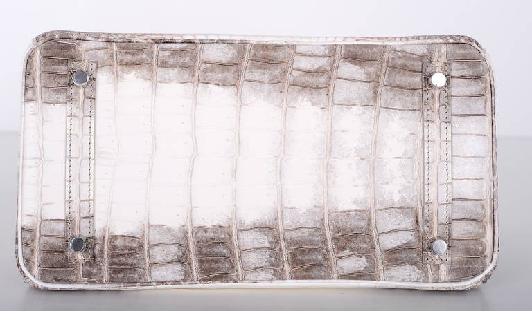 Women's HERMES BIRKIN BAG 25cm HIMALAYAN WHITE NILO CROCODILE