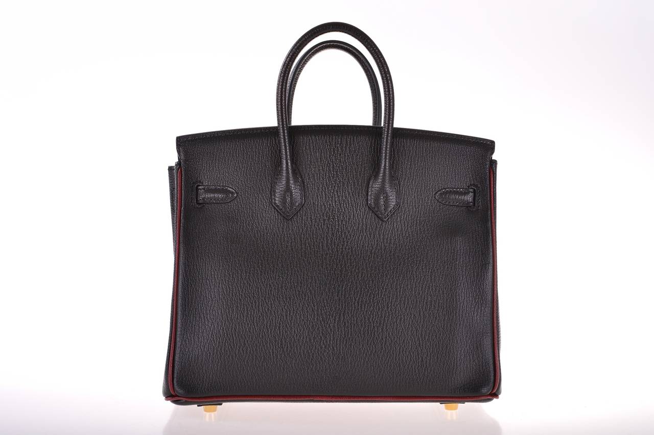 HERMES BIRKIN BAG 25CM HSS SPECIAL ORDER BLACK CHEVRE GOLD HARDWARE JaneFinds In New Condition In NYC Tri-State/Miami, NY
