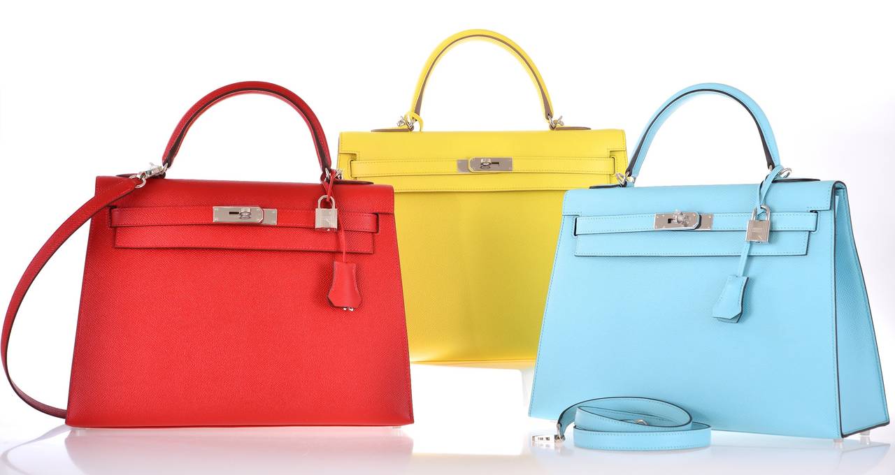 HERMES KELLY BAG 32CM ROUGE CASAQUE PALLADIUM HARDWARE EPSOM ...  