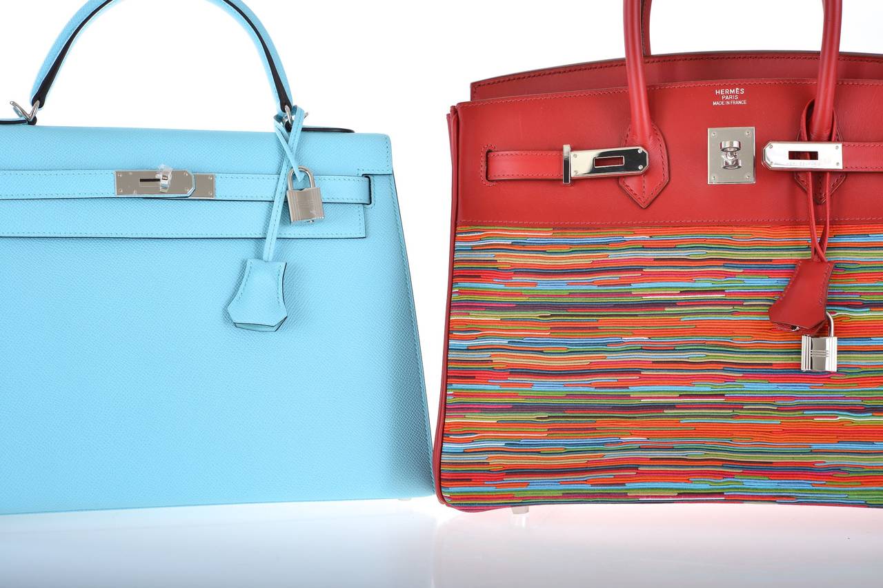 faux birkin - HERMES KELLY BAG BLUE BLEU ATOLL TOGO PALL HARDWARE JaneFinds For ...