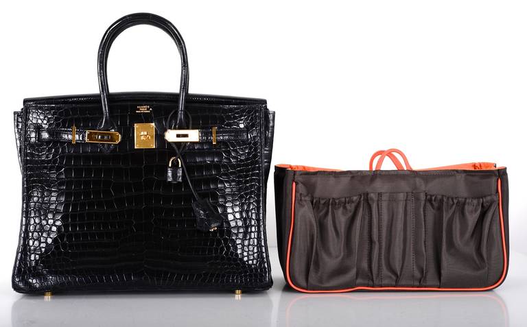 JANEFINDS BAGINIZER SZ LARGE FOR HERMES BIRKIN 40cm LV NEVERFULL BROWN ORANG