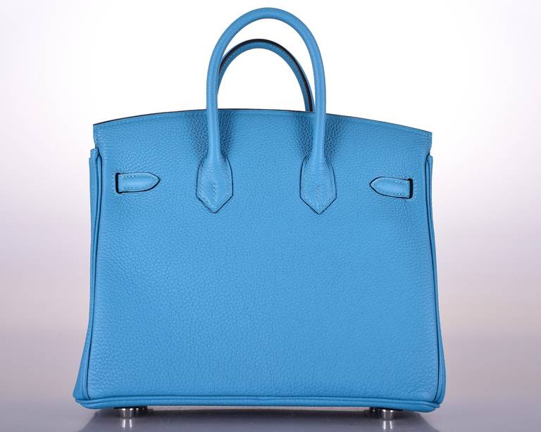 MUST! HERMES BIRKIN BAG 25cm TURQUOISE TOGO PALL HARDWARE In New Condition In NYC Tri-State/Miami, NY