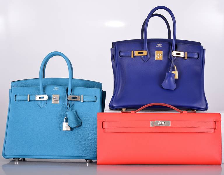 MUST! HERMES BIRKIN BAG 25cm TURQUOISE TOGO PALL HARDWARE 2