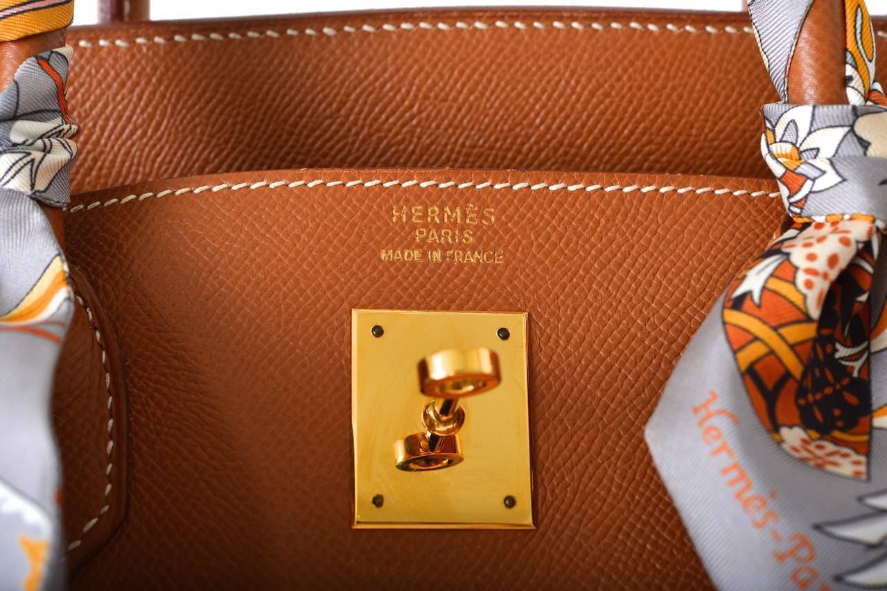 HERMES BIRKIN BAG GOLD 40CM GOLD HARDWARE PRE-LOVED EPSOM ...  