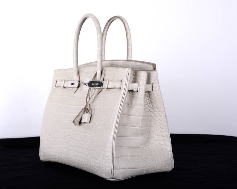 HERMES BIRKIN BAG 35cm BETON MATTE ALLIGATOR WITH PALLADIUM