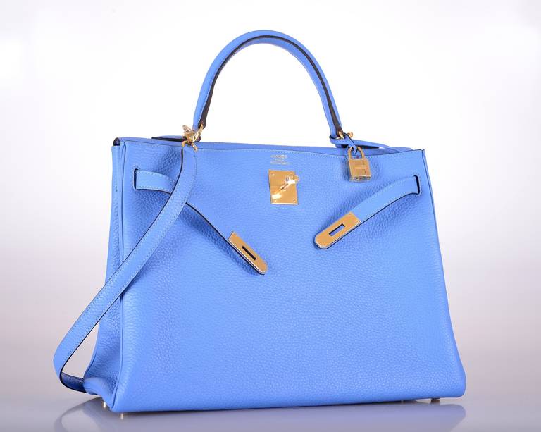 MY NEW FAVE COLOR EVER! HERMES KELLY 35cm KELLY BLUE PARADISE TOGO GHW ...