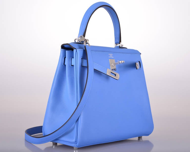 HERMES KELLY 28cm KELLY BLUE PARADISE TOGO JaneFinds In New Condition In NYC Tri-State/Miami, NY