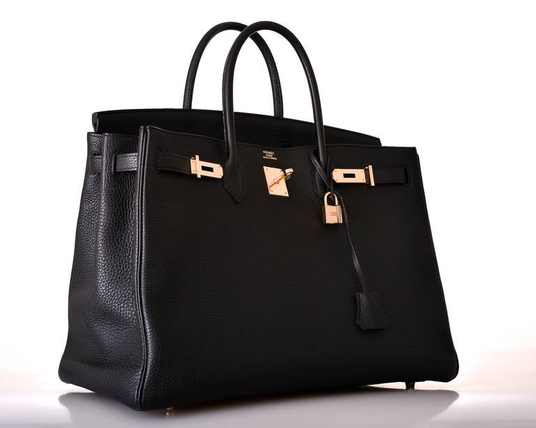 MUSTHAVE RARE COMBO HERMES BIRKIN BAG 40cm BLACK TOGO GOLD HARDWARE 5