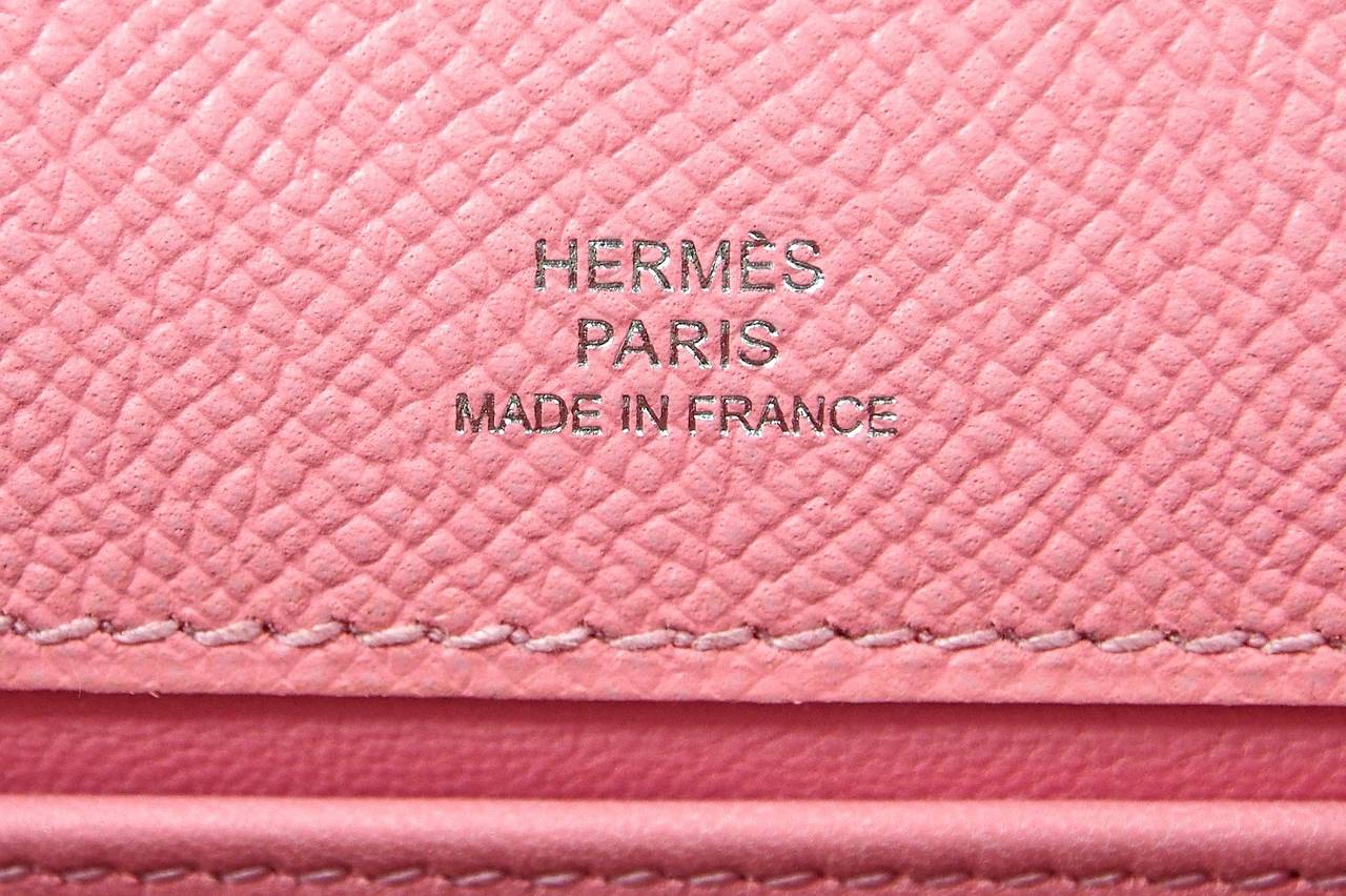 Pink HERMES KELLY POCHETTE ROSE CONFETTI CLUTCH BAG EPSOM PHW JaneFinds For Sale