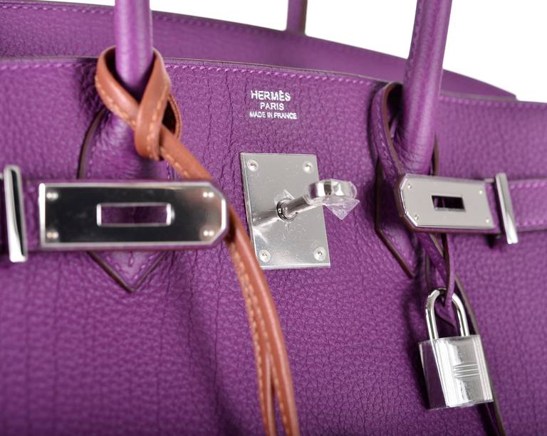 BEST COLOR ! HERMES BIRKIN BAG 30cm ANEMONE WITH PALL HARDWARE In New Condition In NYC Tri-State/Miami, NY