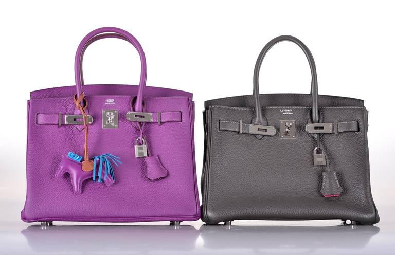 BEST COLOR ! HERMES BIRKIN BAG 30cm ANEMONE WITH PALL HARDWARE 2