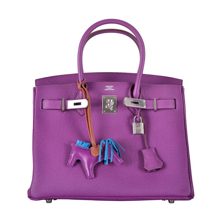 BEST COLOR ! HERMES BIRKIN BAG 30cm ANEMONE WITH PALL HARDWARE at 1stDibs best birkin colors