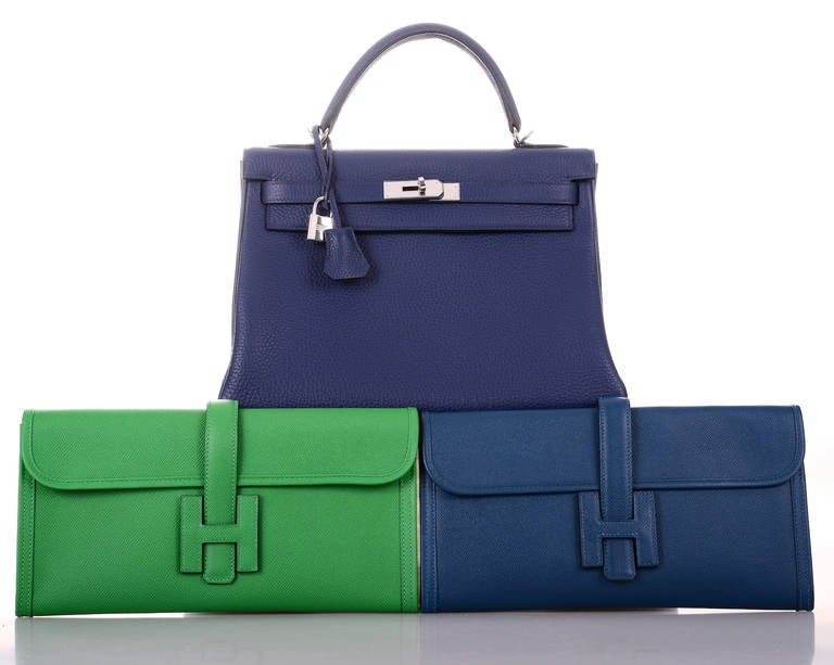 herme bags - HERMES JIGE ELAN 29cm EPSOM / THALASSA STUNNING CLUTCH at 1stdibs