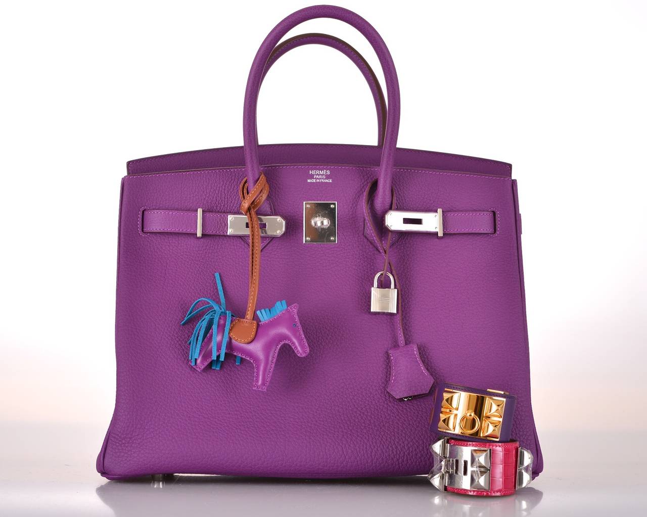 HERMES BIRKIN BAG 35cm ANEMONE WITH PALL HARDWARE JaneFinds In New Condition In NYC Tri-State/Miami, NY