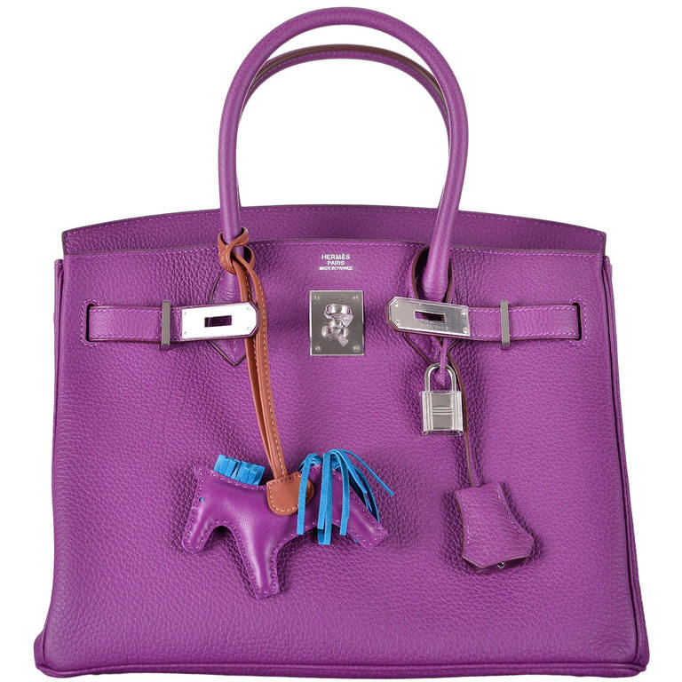 HERMES BIRKIN BAG 35cm ANEMONE WITH PALL HARDWARE JaneFinds