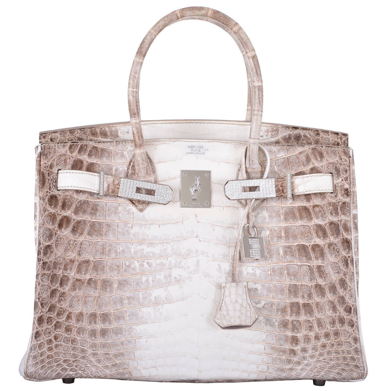 HERMES BIRKIN BAG 30cm MATTE HIMALAYAN CROCODILE 18K and DIAMOND JaneFinds at 1stdibs