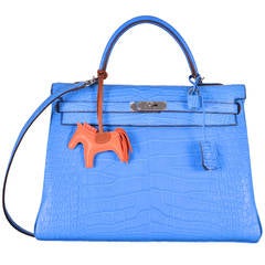 HERMES KELLY BAG 35cm MYKONOS ALLIGATOR INSANITY!! JaneFinds