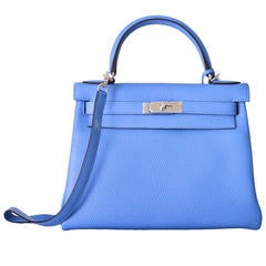 HERMES KELLY 28cm KELLY BLUE PARADISE TOGO JaneFinds