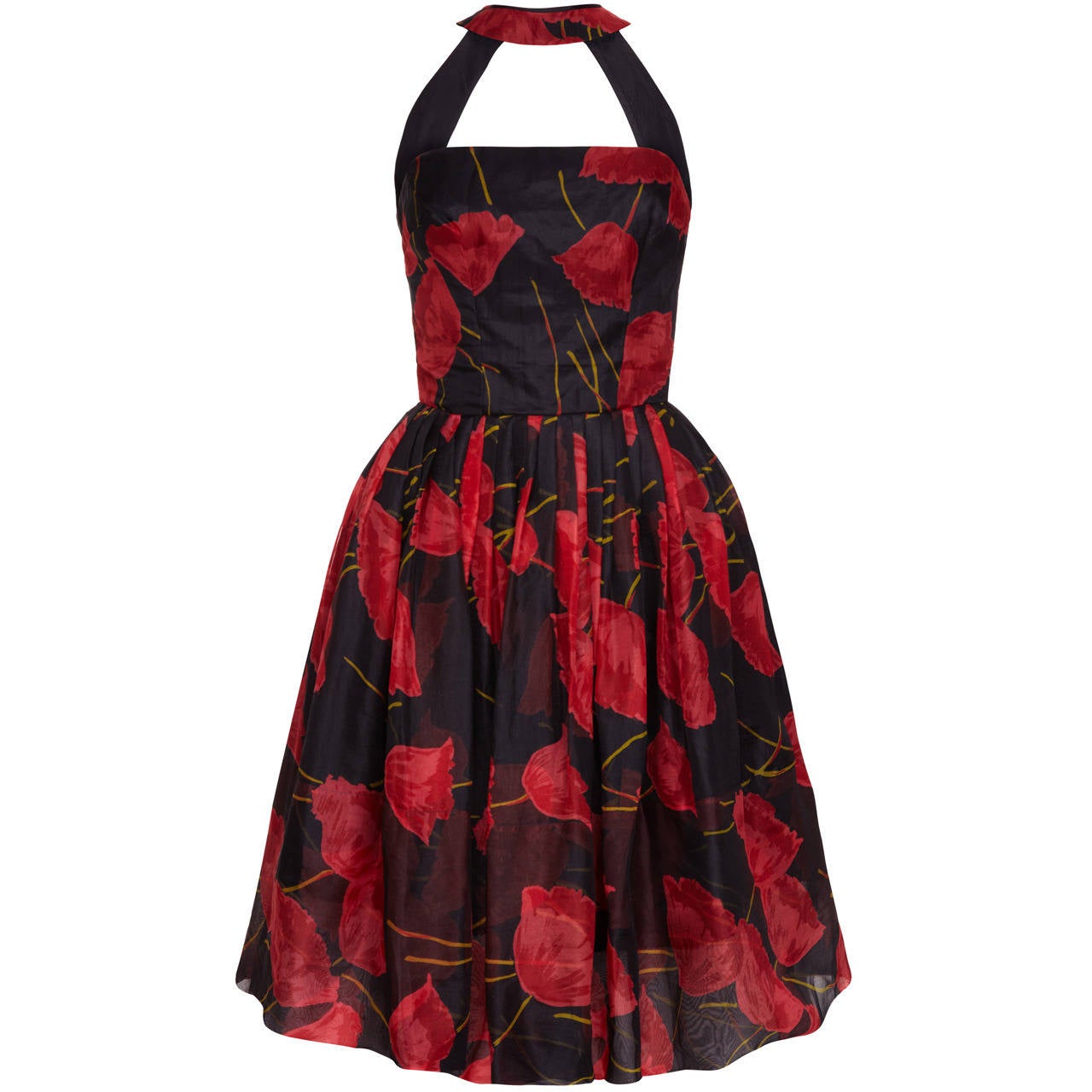 1950s Tulip Print Organza Dress