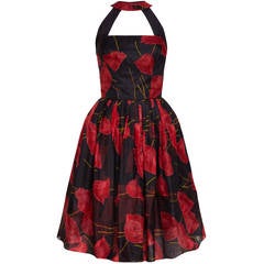 1950s Tulip Print Organza Dress