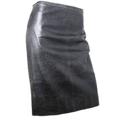 Vintage Jean Paul Gaultier Distressed Leather Skirt