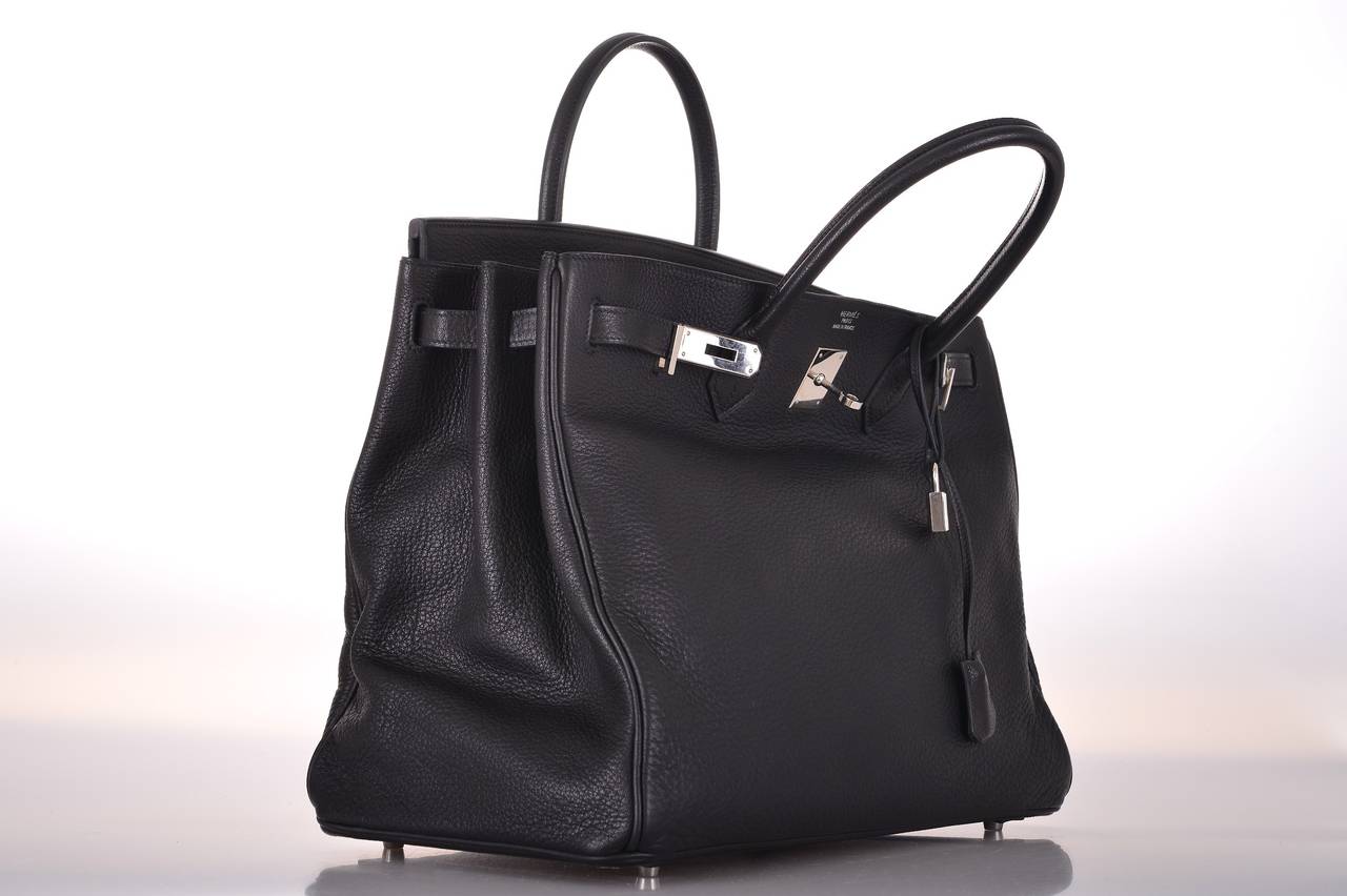 As always, another one of my fab finds! THE PERFECT STARTER! Hermes 40cm Birkin in beautiful classic black WITH PALLADIUM  hardware. Yummy soft clemence that will mold to your body! PERFECTION!

This bag comes with lock, keys, clochette, a sleeper