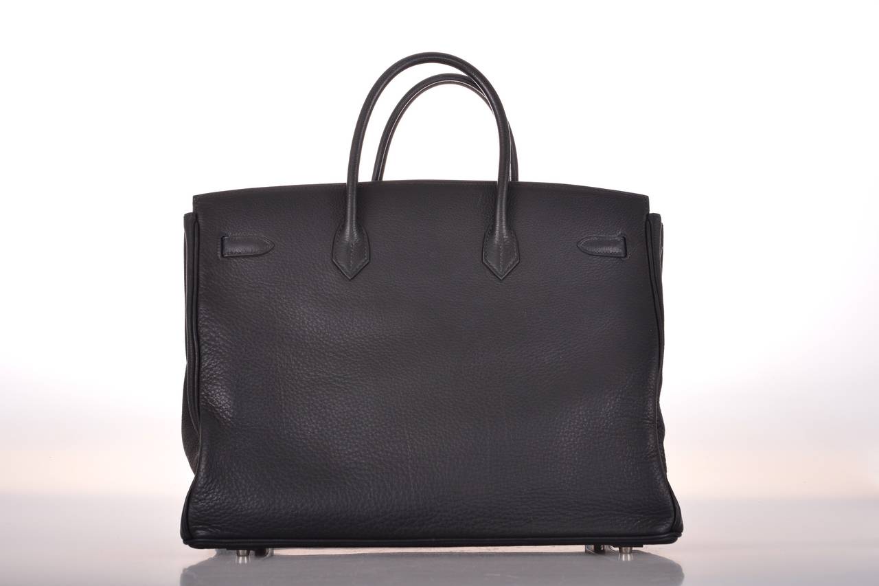 HERMES BIRKIN BAG BLACK 40cm PALL HARDWARE JaneFinds In Excellent Condition In NYC Tri-State/Miami, NY