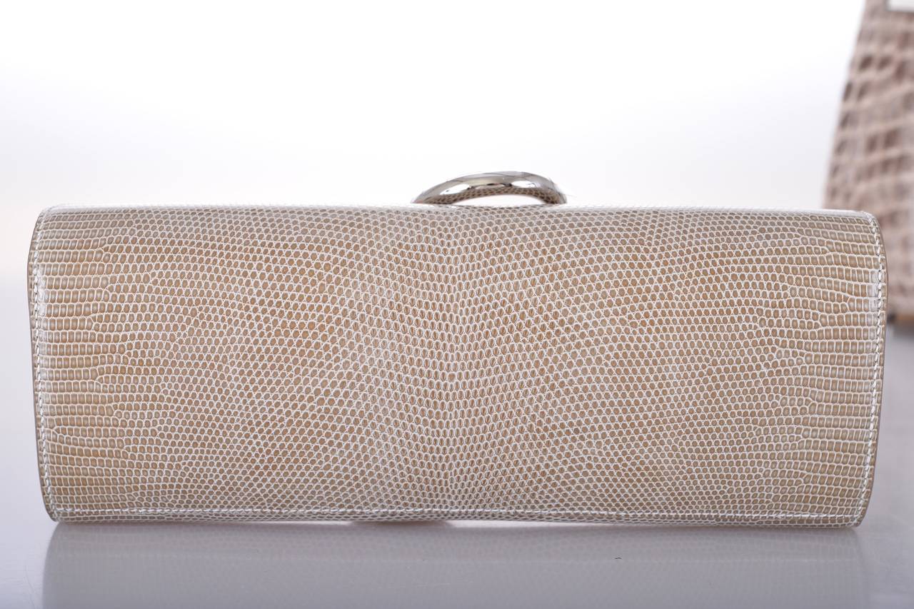 HERMES EGEE CLUTCH Bag LIZARD FICELLE SUPER RARE JaneFinds 3