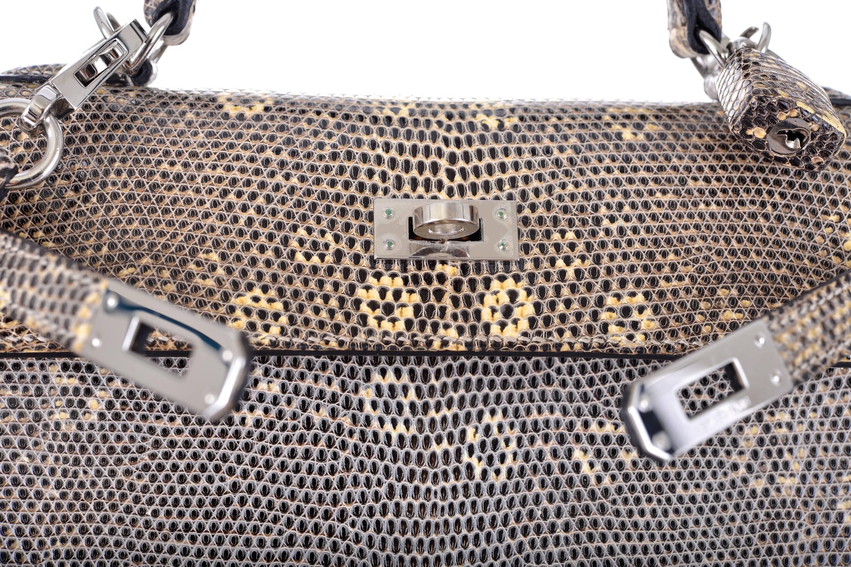 IMPOSSIBLE FIND HERMES KELLY BAG 25CM OMBRE LIZARD FABULOSITY JF FAVE JaneFinds In Excellent Condition In NYC Tri-State/Miami, NY