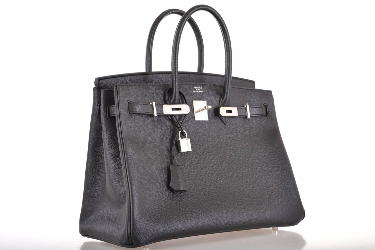 HERMES BIRKIN BAG 35CM BLACK EPSOM WITH PALLADIUM HARDWARE SUPER ... HERMES BIRKIN BAG 35CM BLACK EPSOM WITH PALLADIUM HARDWARE SUPER ...
