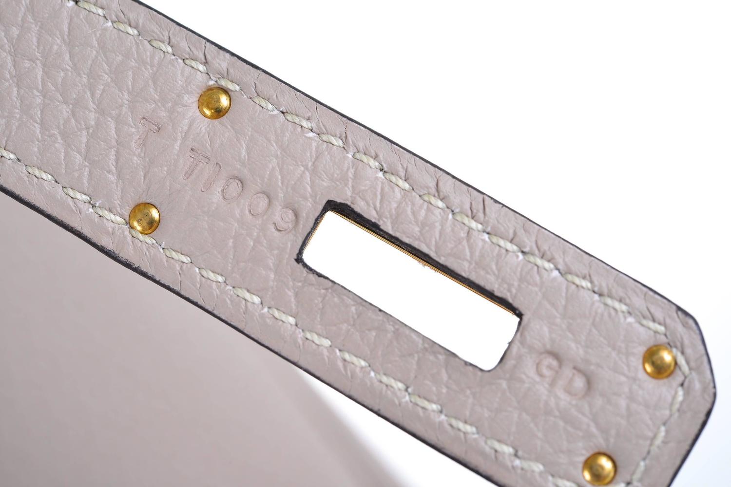 HERMES KELLY BAG GRIS TOURTERELLE 35cm GREY TOGO GOLD HARDWARE ...