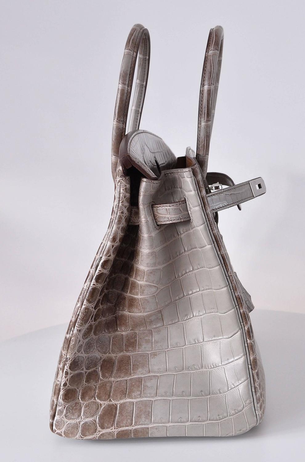 HERMES BIRKIN BAG 35cm HIMALAYAN GRIS CENDRE GREY CROCODILE ...