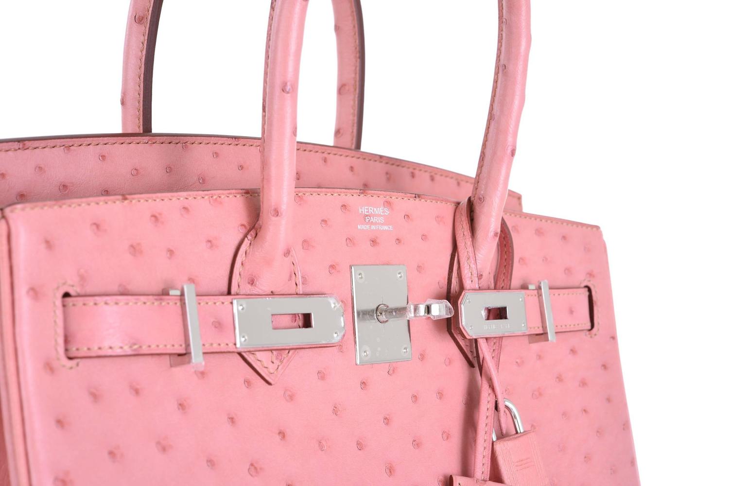 HERMES BIRKIN BAG 30CM OSTRICH TERRE CUITE PINK WITH PALL HARDWARE JaneFinds image 3