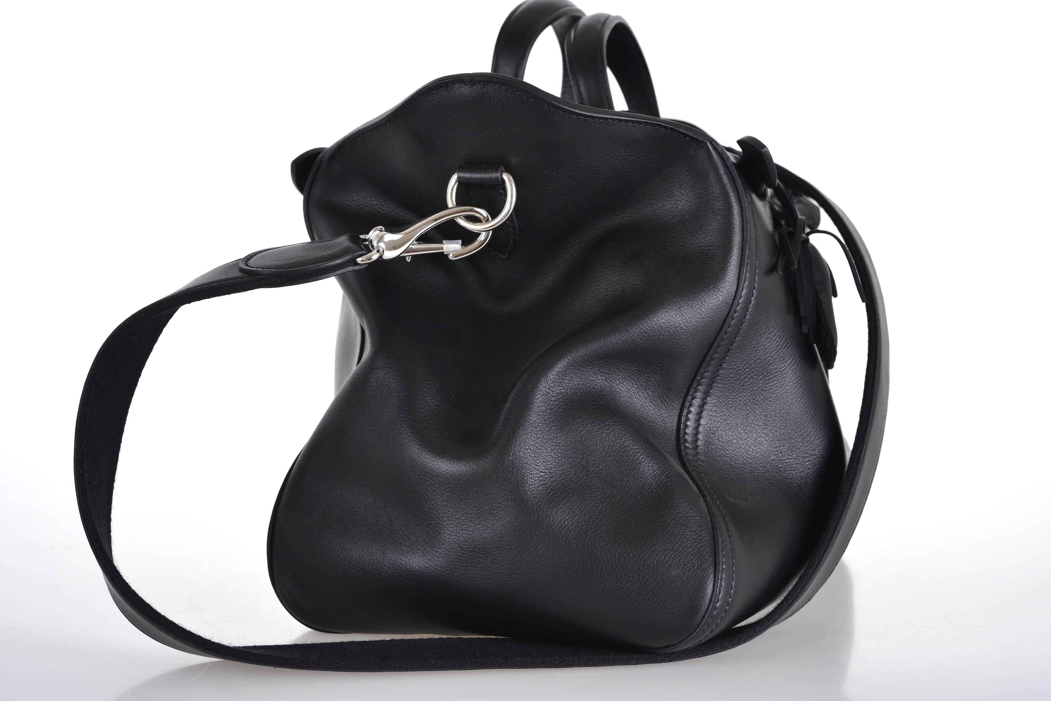Women's HERMES OXER BAG 35CM BLACK EVERGRAIN LEATHER JaneFinds For Sale