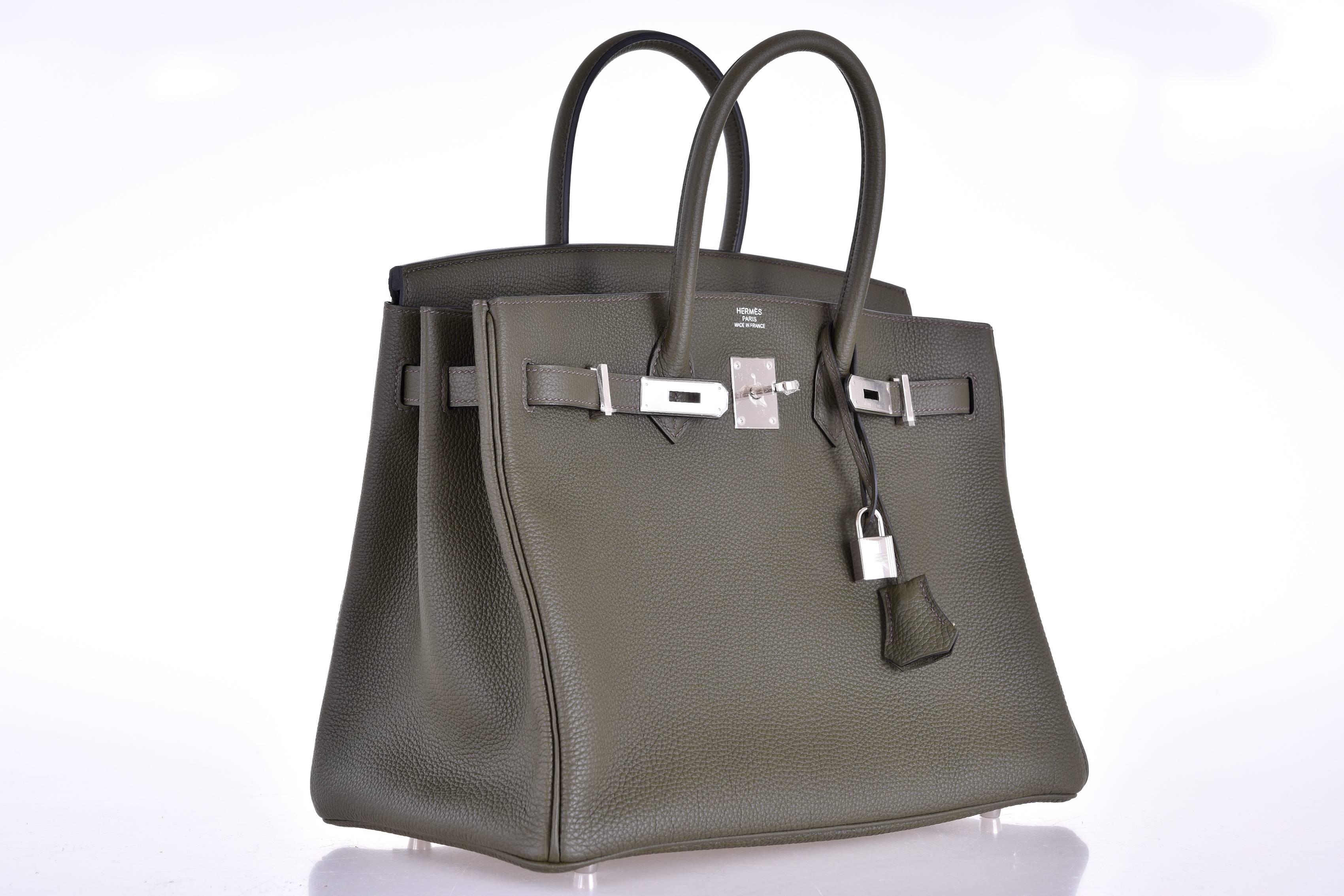 HERMES BIRKIN BAG 35CM VERT OLIVE FABULOSITY PHW JaneFinds 3