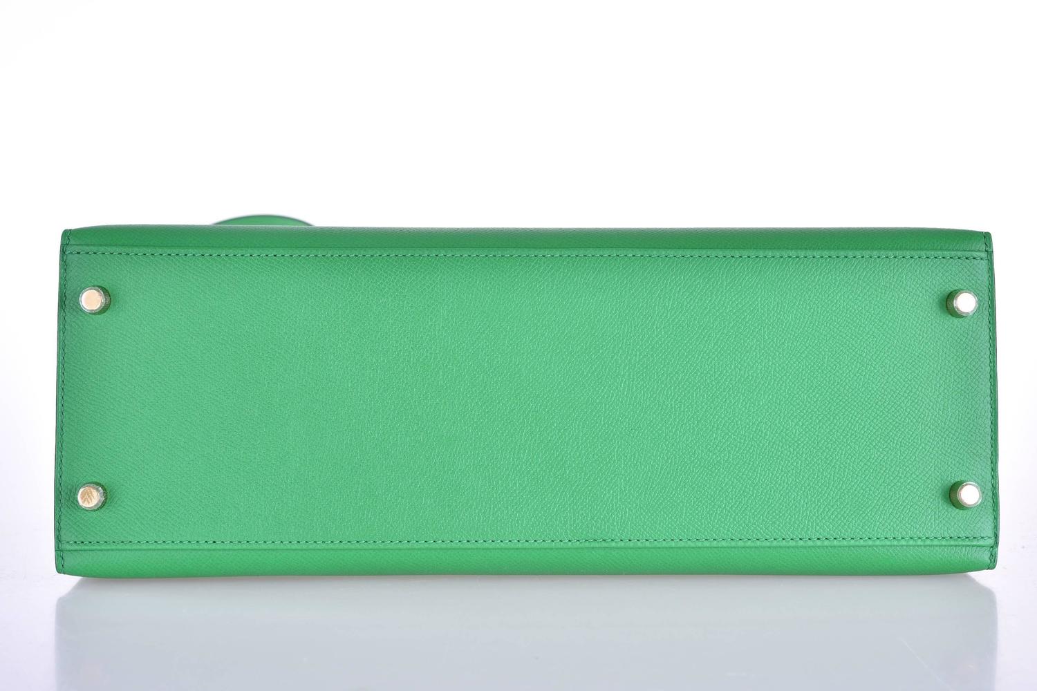 hermes leather goods - HERMES KELLY BAG 35CM BAMBOO BAMBOU GREEN EPSOM GOLD HARDWARE ...