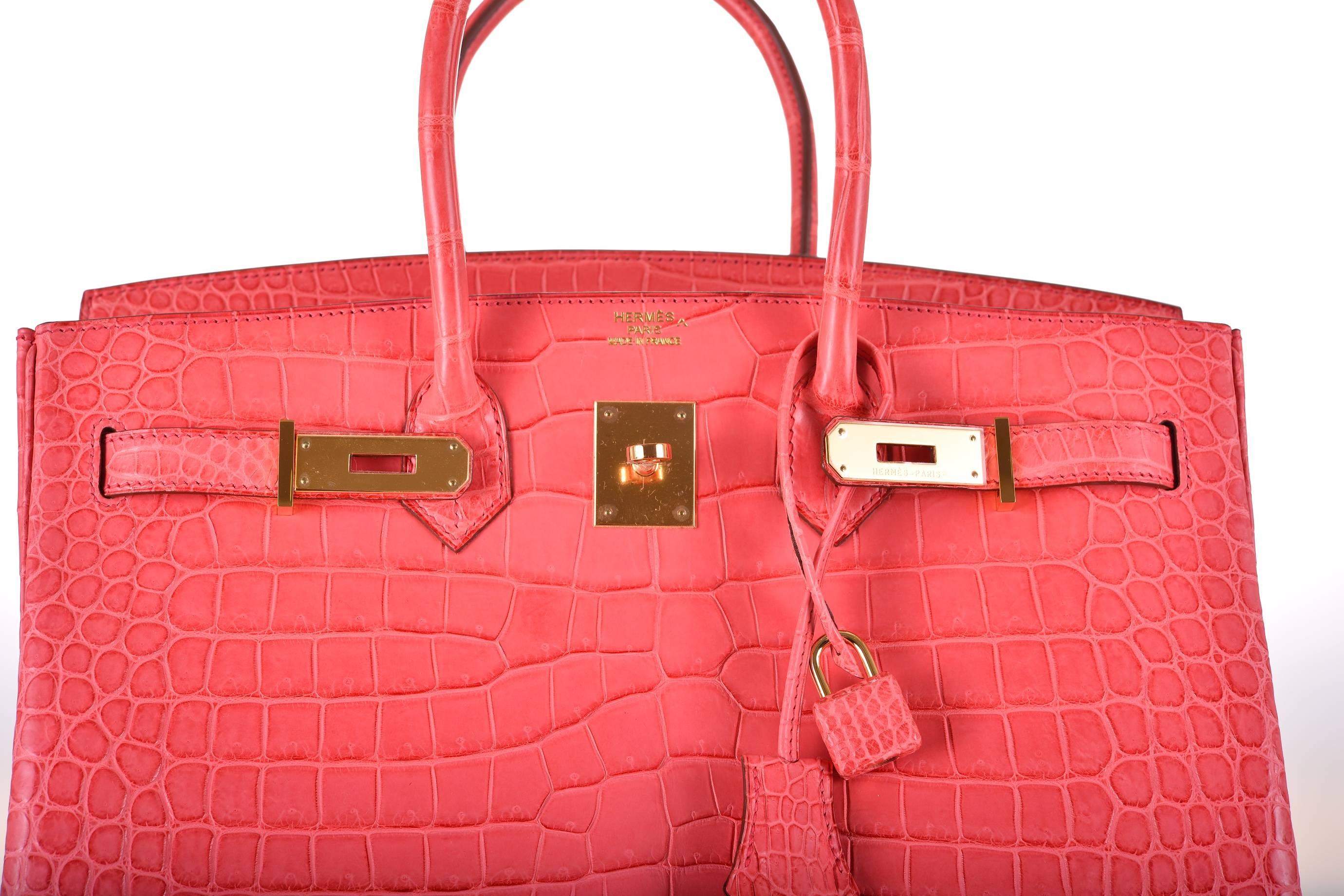 matte pink alligator birkin bag