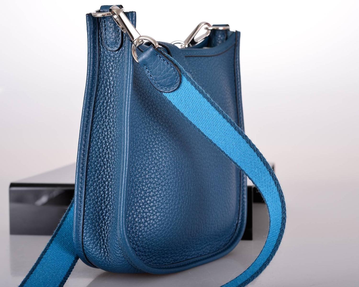 HERMES EVELYNE 16 TPM MINI COLVERT / TURQUOISE W AMAZONE STRAP ...  