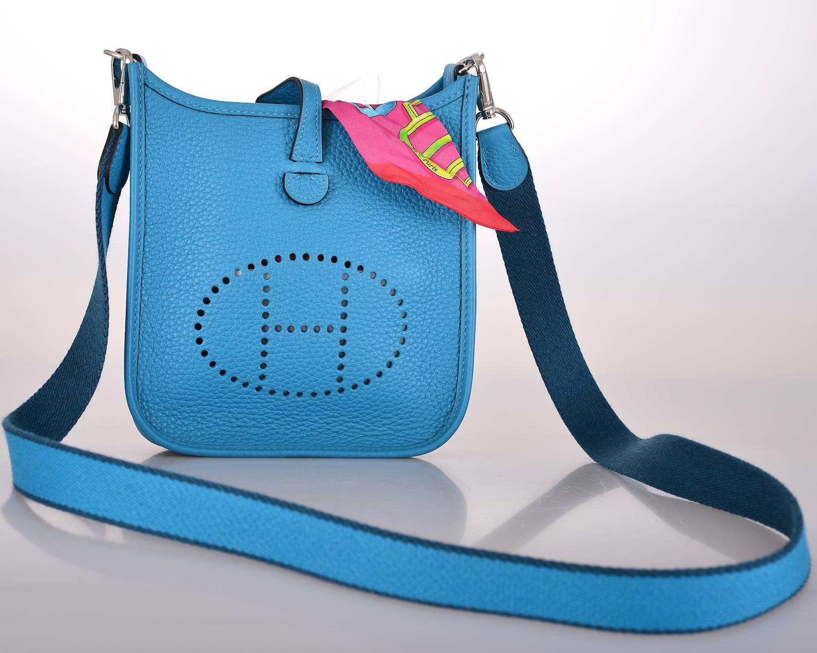 HERMES EVELYNE TPM MINI Turquoise W AMAZONE STRAP JaneFinds 2